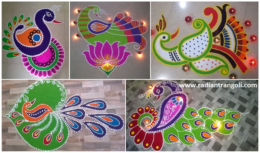 Peacock Rangoli Designs By Poonam Hedau - Radiant Rangoli